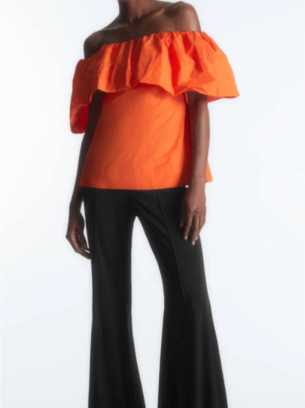 NWT COS Voluminous Off-The-Shoulder Top Orange
